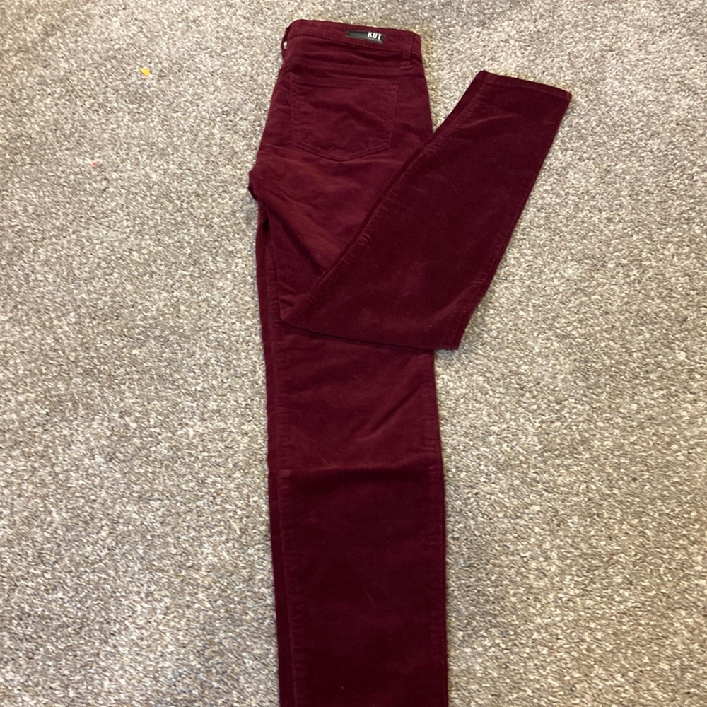 Kut.  Size 2 burgundy cord jeans.   NWOT